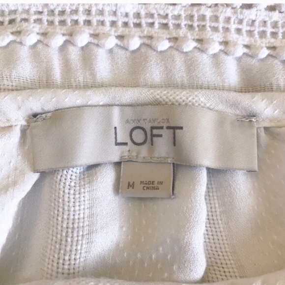 Ann Taylor White Loft Flowy Boho Blouse Top - Picture 3 of 4